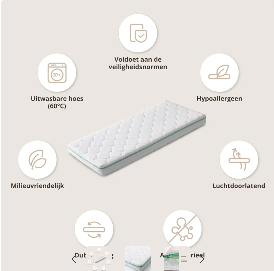 Babymatras Pura - 60 x 120 cm